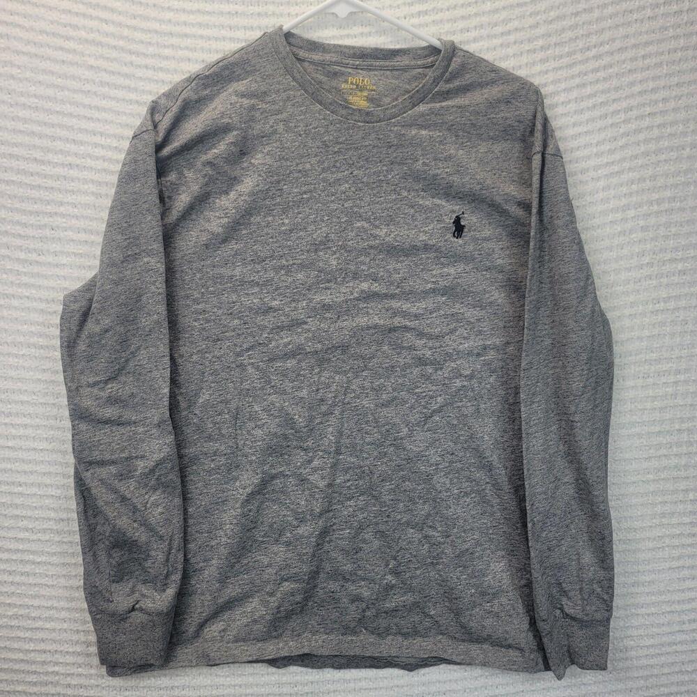 Polo Ralph Lauren Men's Long Sleeve Classic Fit T-Shirt Gray Size Large Cotton